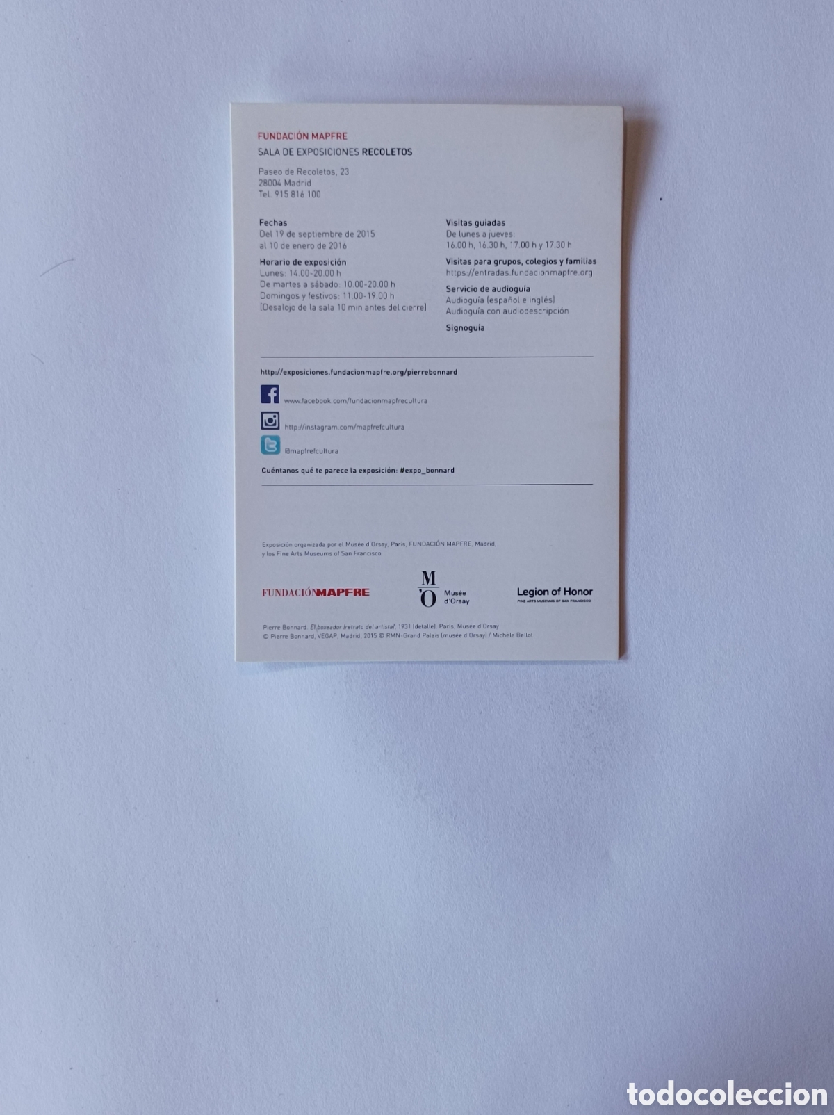 Arte: BONNARD. PROGRAMA EXPLICATIVO EXPOSICI&Oacute;N FUNDACI&Oacute;N MAPFRE. 2013. - Foto 2