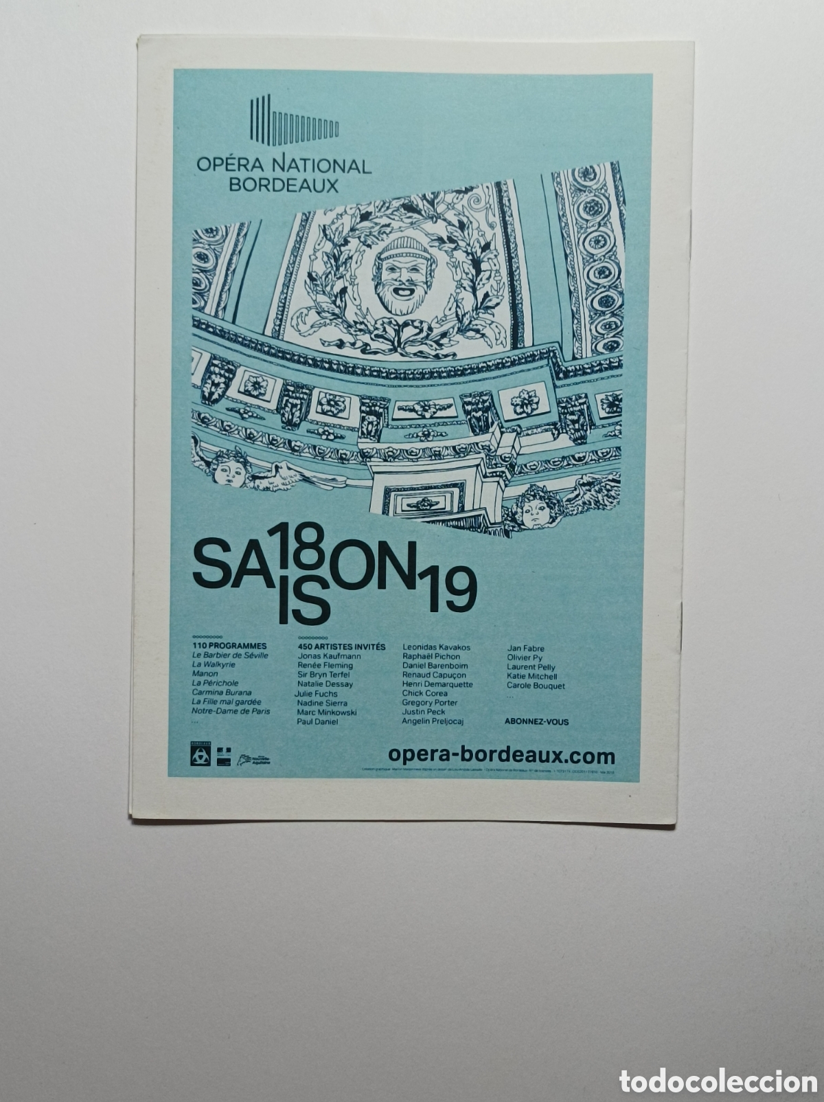 Arte: LE GRAND-THEATRE. PROGRAMA EXPLICATIVO OPERA DE BURDEOS. - Foto 2