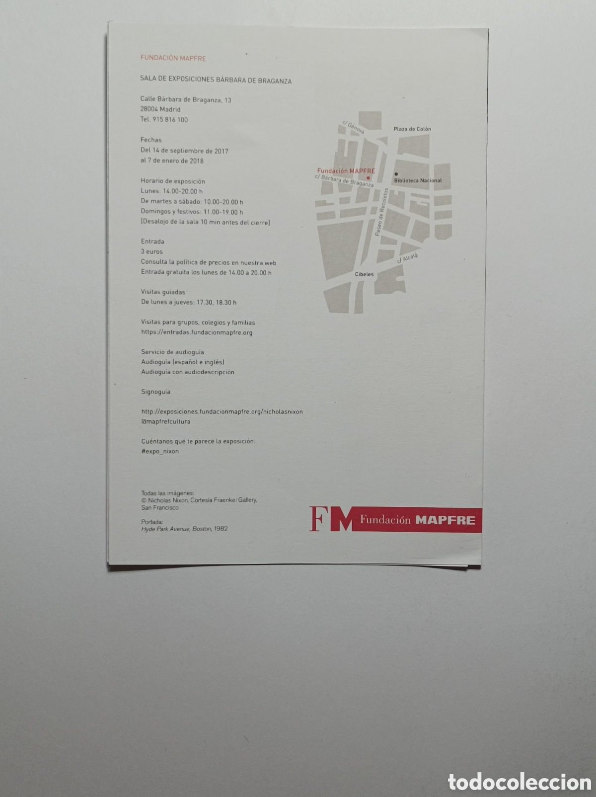 Arte: NICHOLAS NIXON. PROGRAMA EXPLICATIVO EXPOSICI&Oacute;N FUNDACI&Oacute;N MAPFRE. 2017. - Foto 2