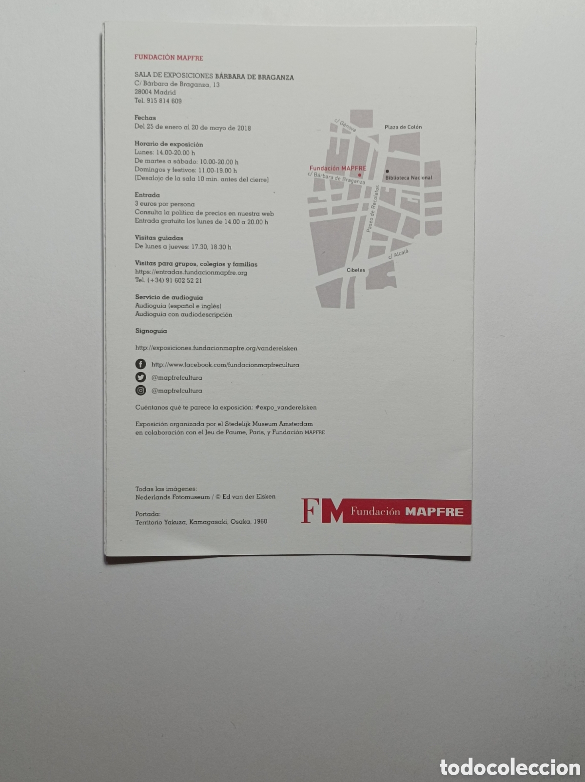Arte: ED VAN DER ELSKEN. PROGRAMA EXPLICATIVO EXPOSICI&Oacute;N FUNDACI&Oacute;N MAPFRE. 2018. - Foto 2