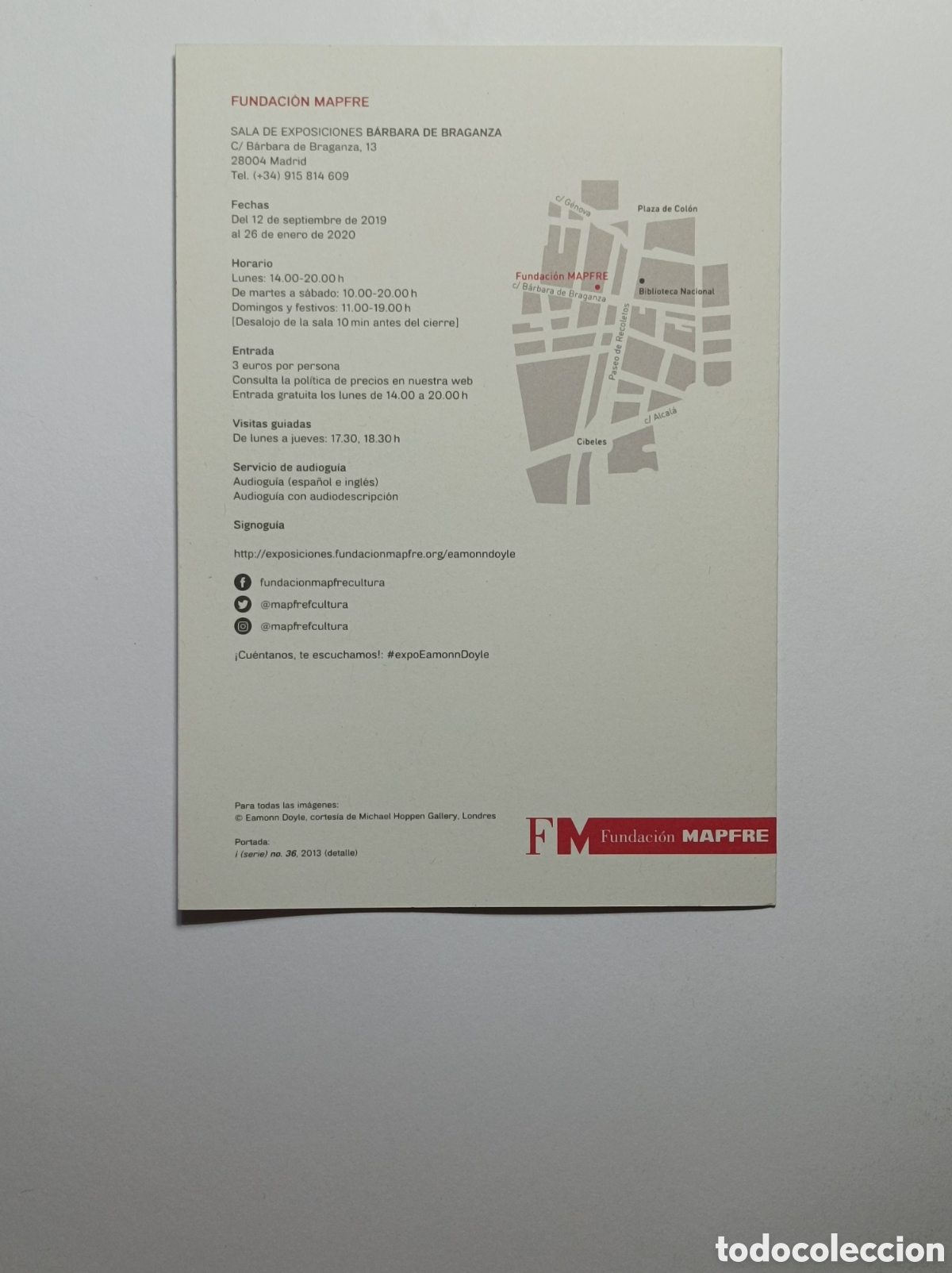 Arte: EAMONN DOYLE. PROGRAMA EXPLICATIVO EXPOSICI&Oacute;N FUNDACI&Oacute;N MAPFRE. 2019. - Foto 2