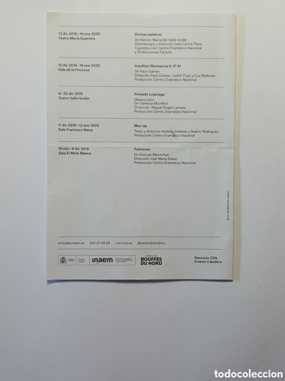 Arte: CENTRO DRAM&Aacute;TICO NACIONAL. PROGRAMA EXPLICATIVO EXPOSICI&Oacute;N. 2019. - Foto 2