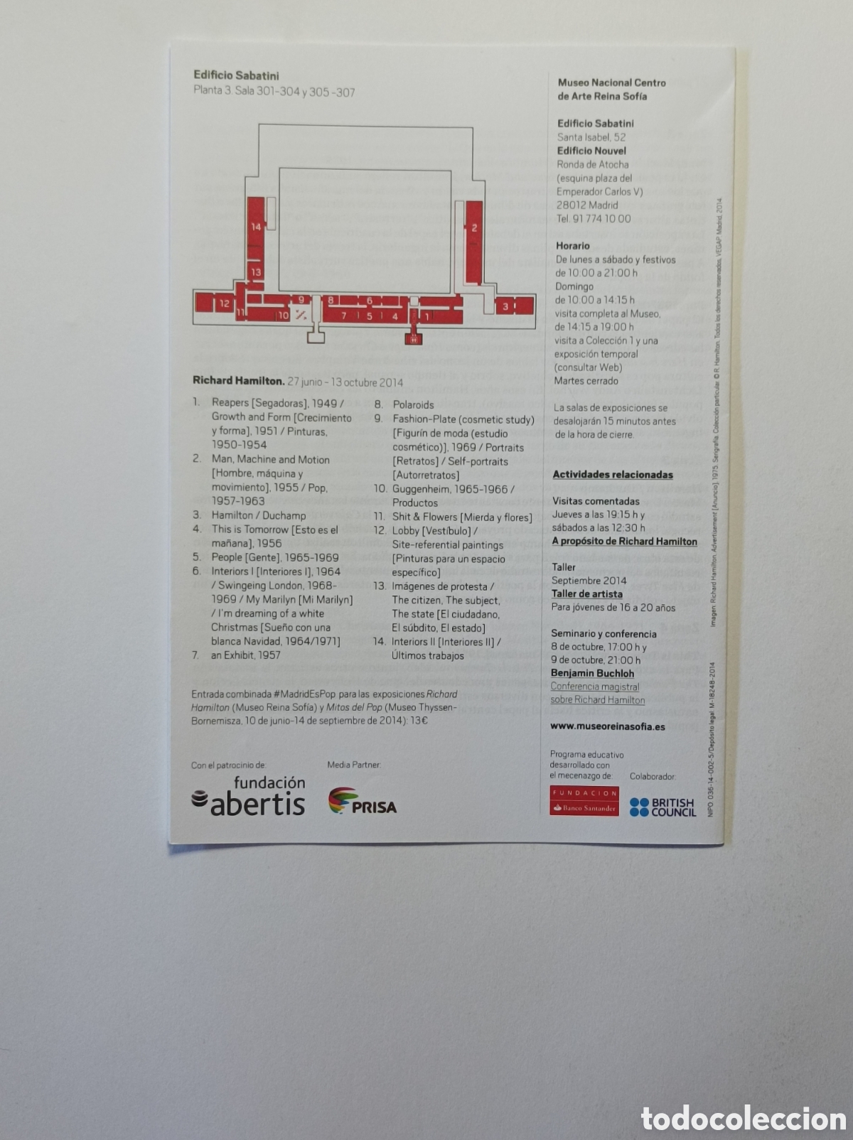 Arte: RICHARD HAMILTON. PROGRAMA EXPLICATIVO EXPOSICI&Oacute;N MUSEO REINA SOF&Iacute;A. 2014. - Foto 2