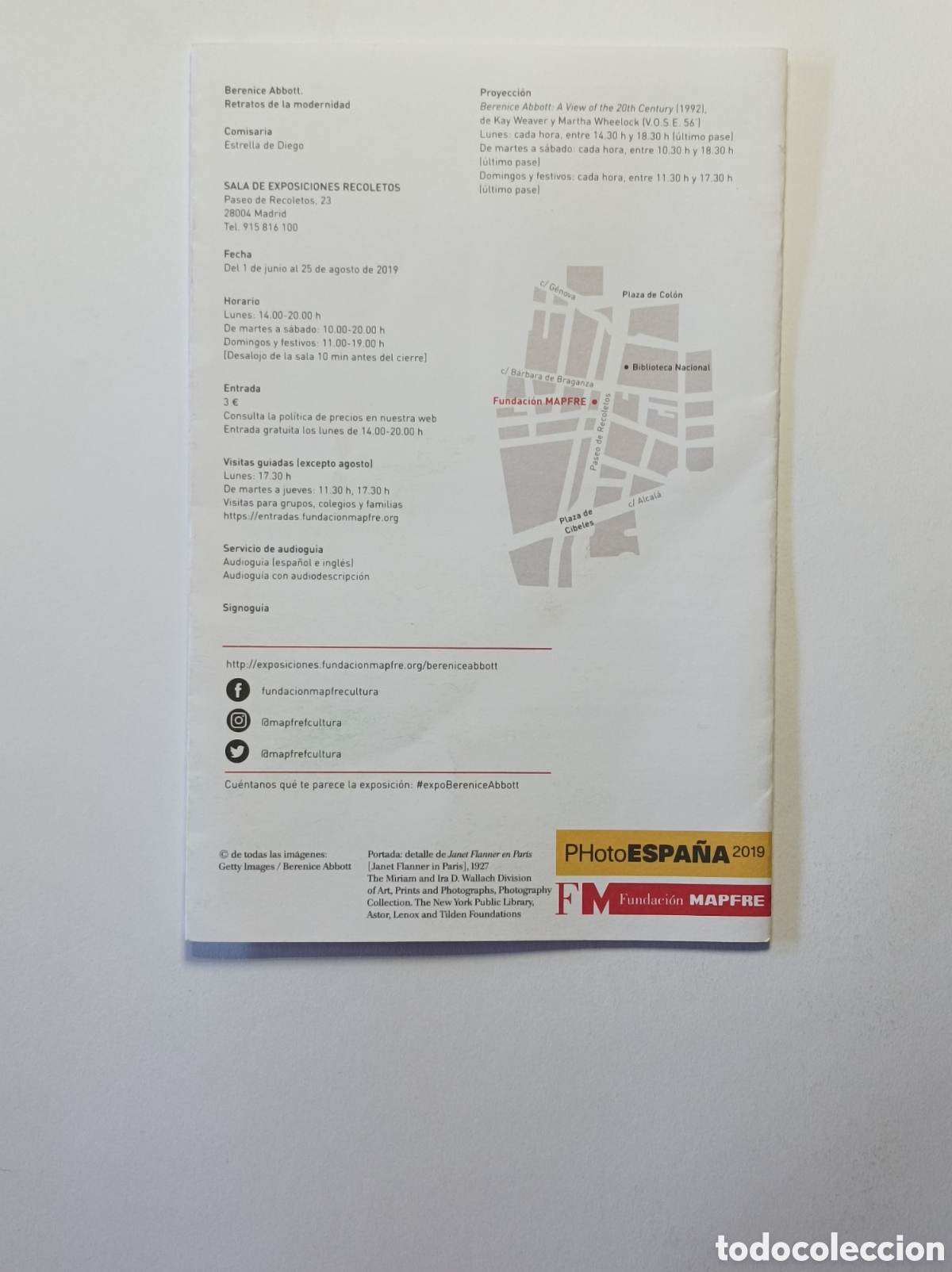 Arte: BERENICE ABBOTT. PROGRAMA EXPLICATIVO EXPOSICI&Oacute;N FUNDACI&Oacute;N MAPFRE. 2019. - Foto 2
