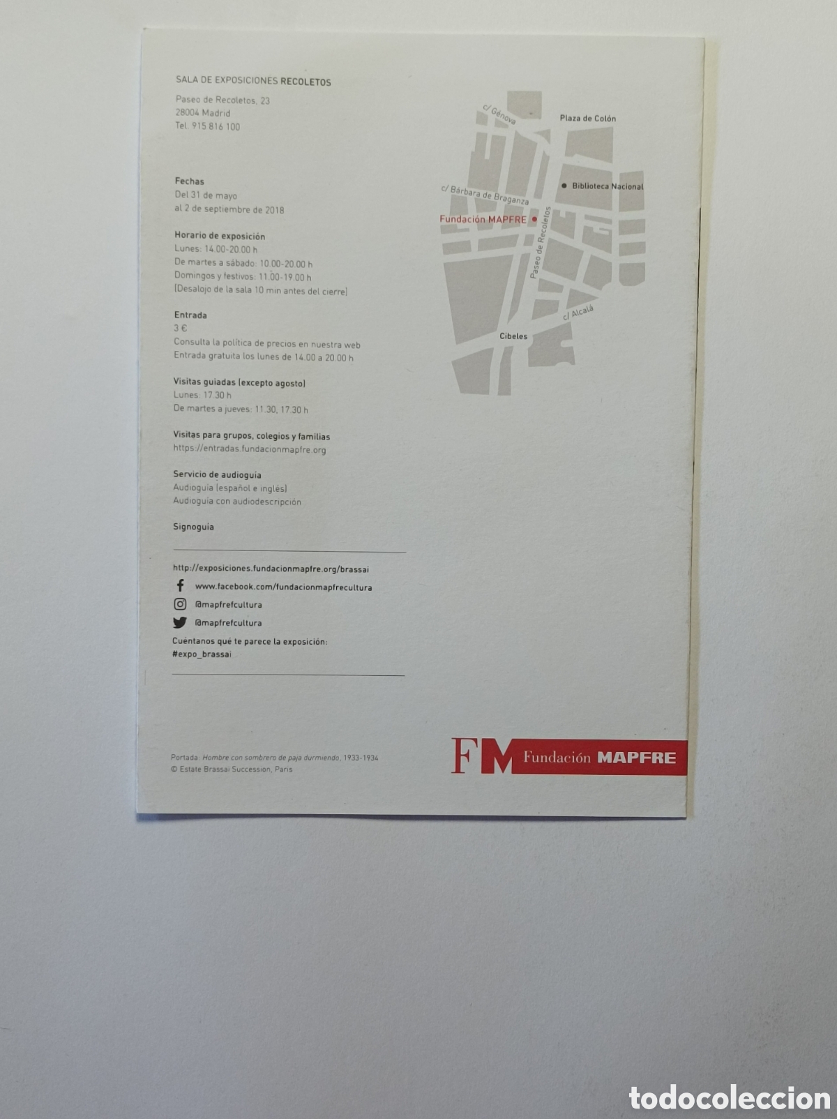 Arte: BRASSA&Iuml;. PROGRAMA EXPLICATIVO EXPOSICI&Oacute;N FUNDACI&Oacute;N MAPFRE. 2016. - Foto 2