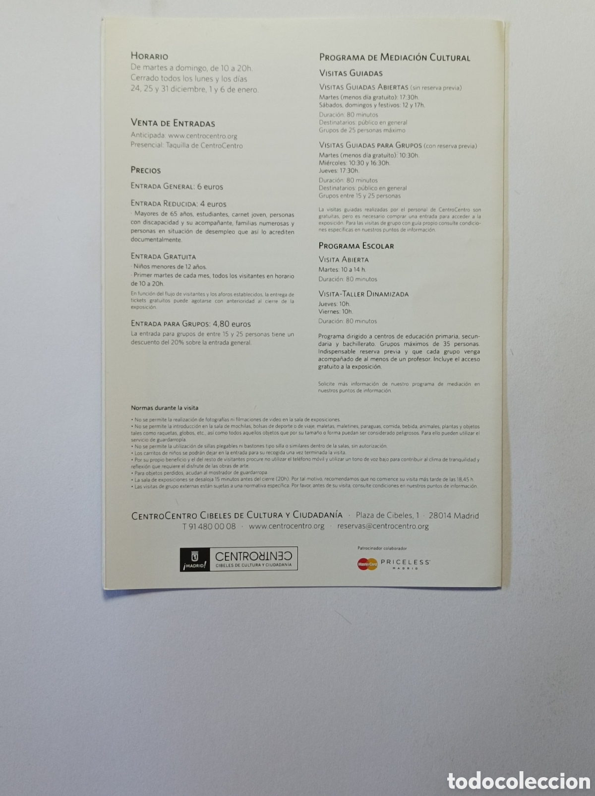 Arte: COLECCI&Oacute;N ABELL&Oacute;. PROGRAMA EXPLICATIVO EXPOSICI&Oacute;N CENTROCENTRO. 2014. - Foto 2