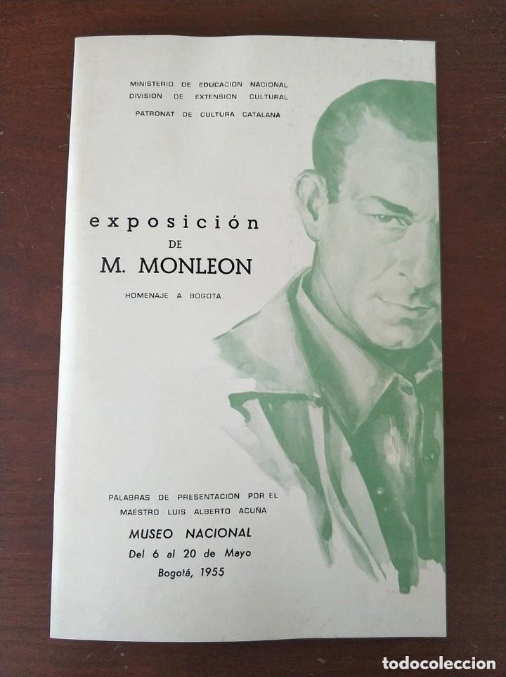 Arte: catalogo diptico de la exposicion en bogota a&ntilde;o 1955 de Manuel Monleon Burgos
