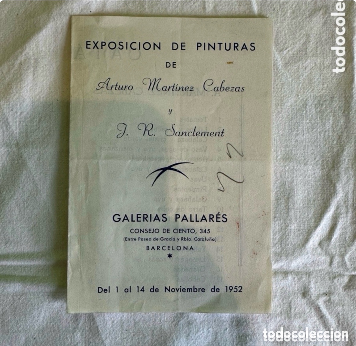 Arte: EXPOSICION DE PINTURAS DE ARTURO MARTINEZ CABEZAS 1952