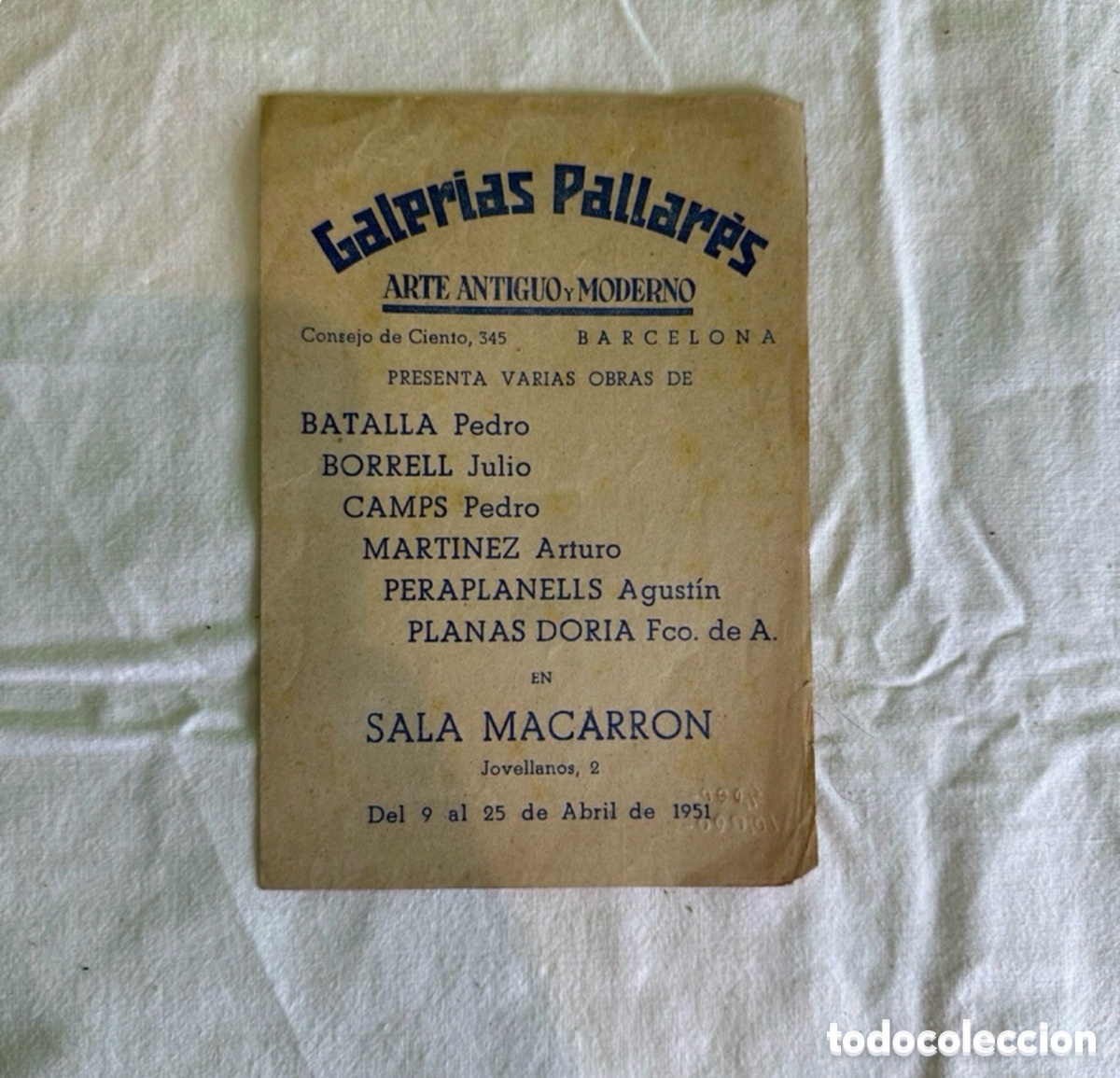 Arte: EXPOSICI&Oacute;N DE ARTURO MARTINEZ CABEZAS GALERIAS PALLAR&Eacute;S 1951