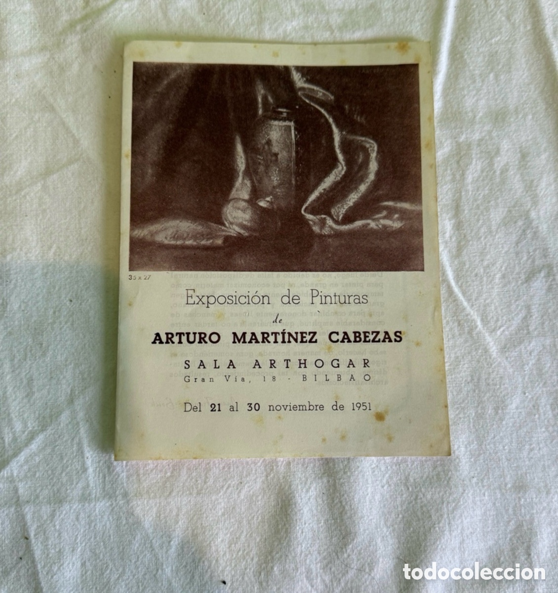 Arte: Catalogo original exposici&oacute;n de pinturas catalanas Arturo Mart&iacute;nez cabezas. 1951