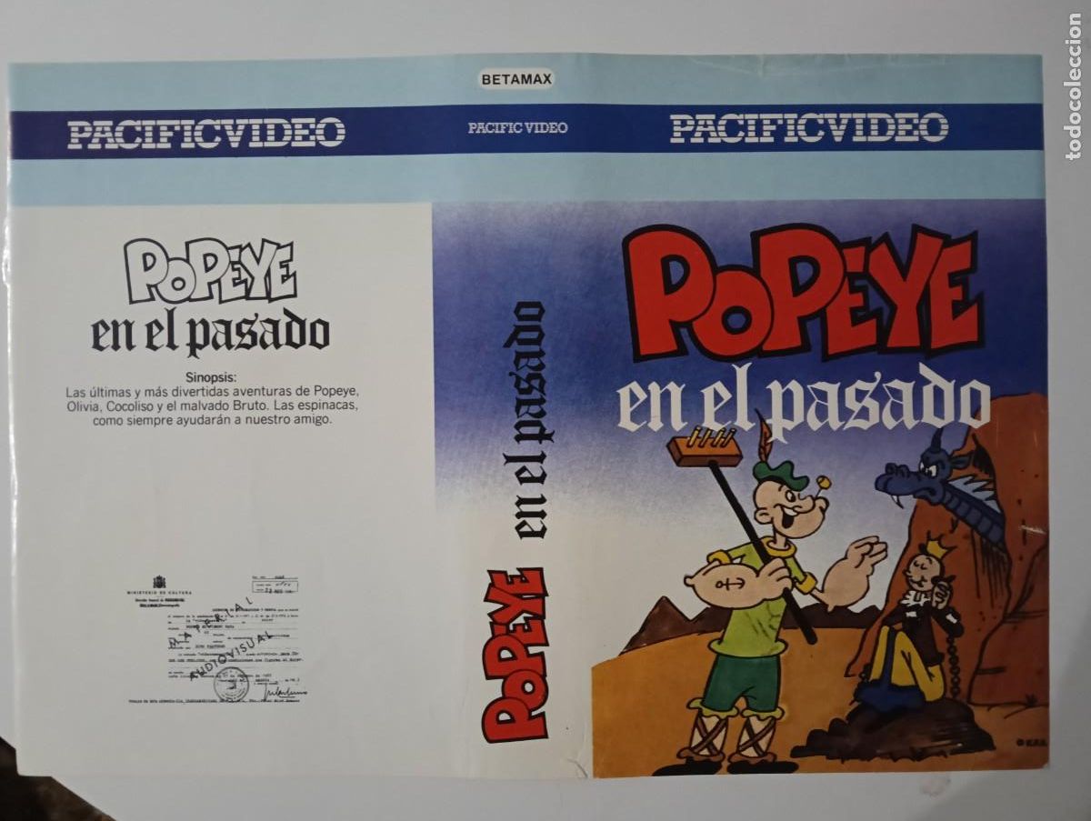 Arte: SUBASTA CARATULAS 070 - POPEYE EN EL PASADO PACIFIC BETA