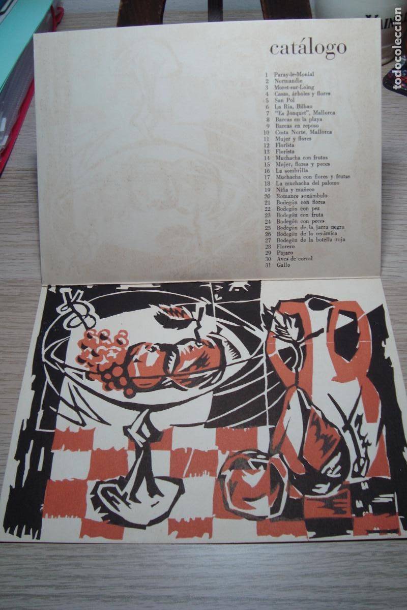 Arte: DIPTICO EXPOSICION PINTURA SANJUAN. GALERIAS GRIFE Y ESCODA BARCELONA 1963. SERIGRAFIA