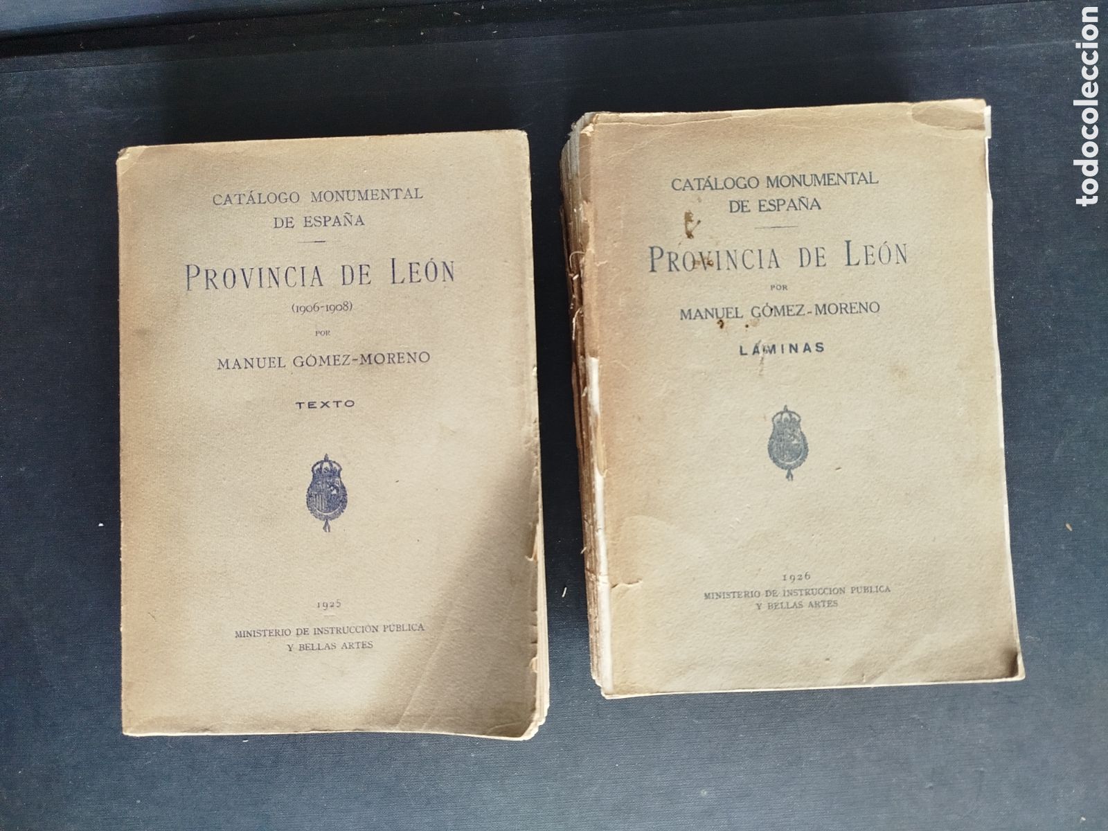 Arte: CATALOGO MONUMENTAL DE ESPA&Ntilde;A PROVINCIA DE LE&Oacute;N. 2 TOMOS TEXTO Y LAMINAS. 1925-1926