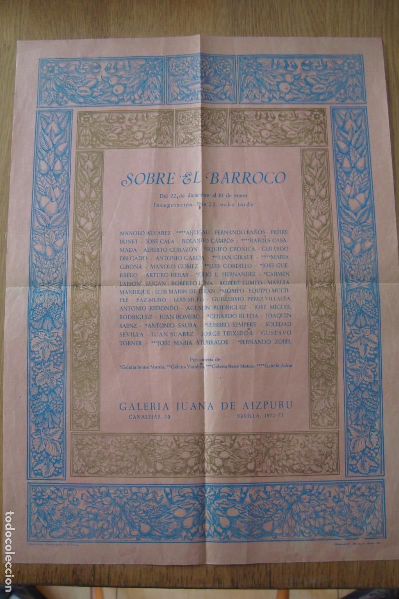 Arte: SOBRE EL BARROCO JUANA AIZPURU SEVILLA 1972. EQUIPO CRONICA. ARTIGAU. MOMPO. ZOBEL. EQUIPO MULTIPLE.