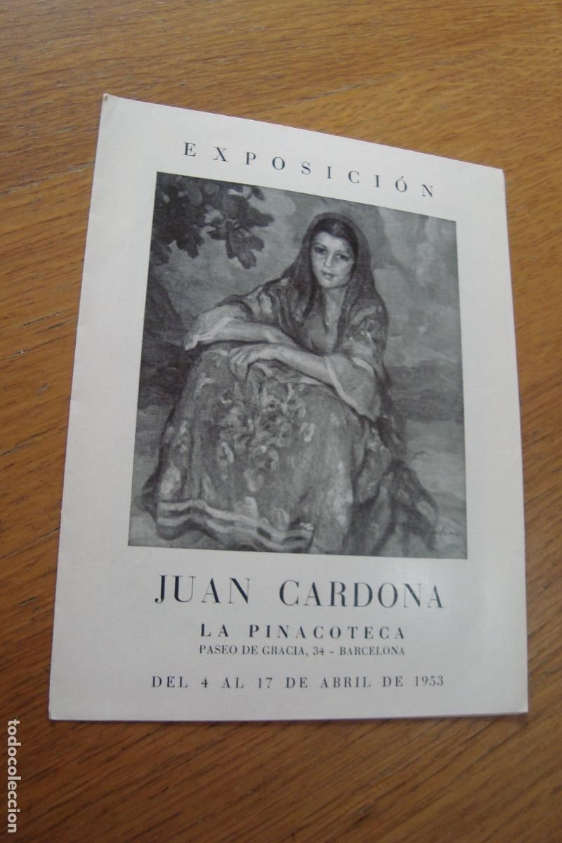 Art: DIPTICO EXPOSICION JUAN CARDONA. LA PINACOTECA BARCELONA 1953