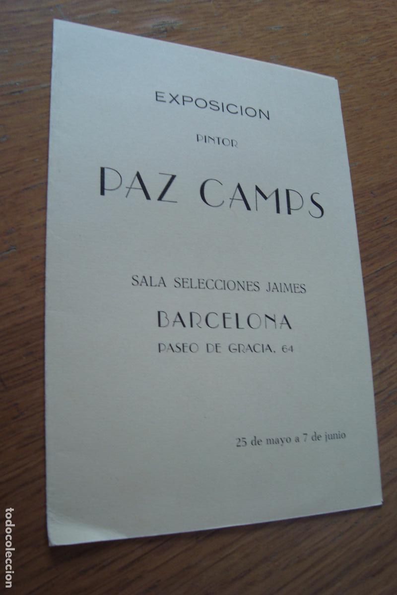 Arte: DIPTICO EXPOSICION PINTOR PAZ CAMPS. SALA JAIMES BARCELONA 1963.