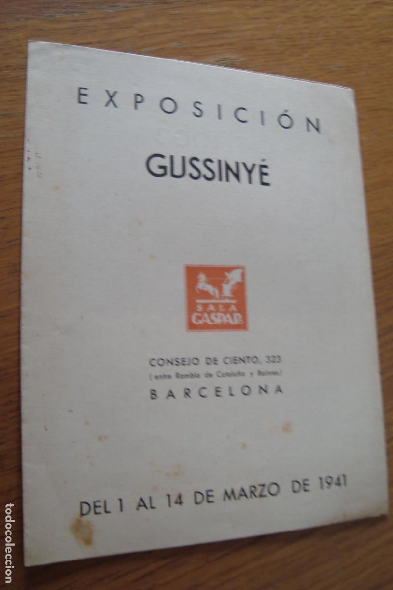 Arte: DIPTICO EXPOSICION GUSSINY&Eacute;. SALA GASPAR BARCELONA 1941
