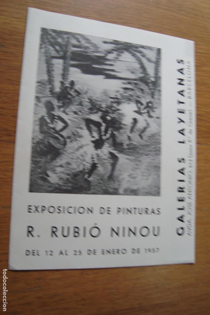Kunst: DIPTICO EXPOSICION PINTURAS R. RUBIO NINOU. GALERIAS LAYETANAS BARCELONA 1957