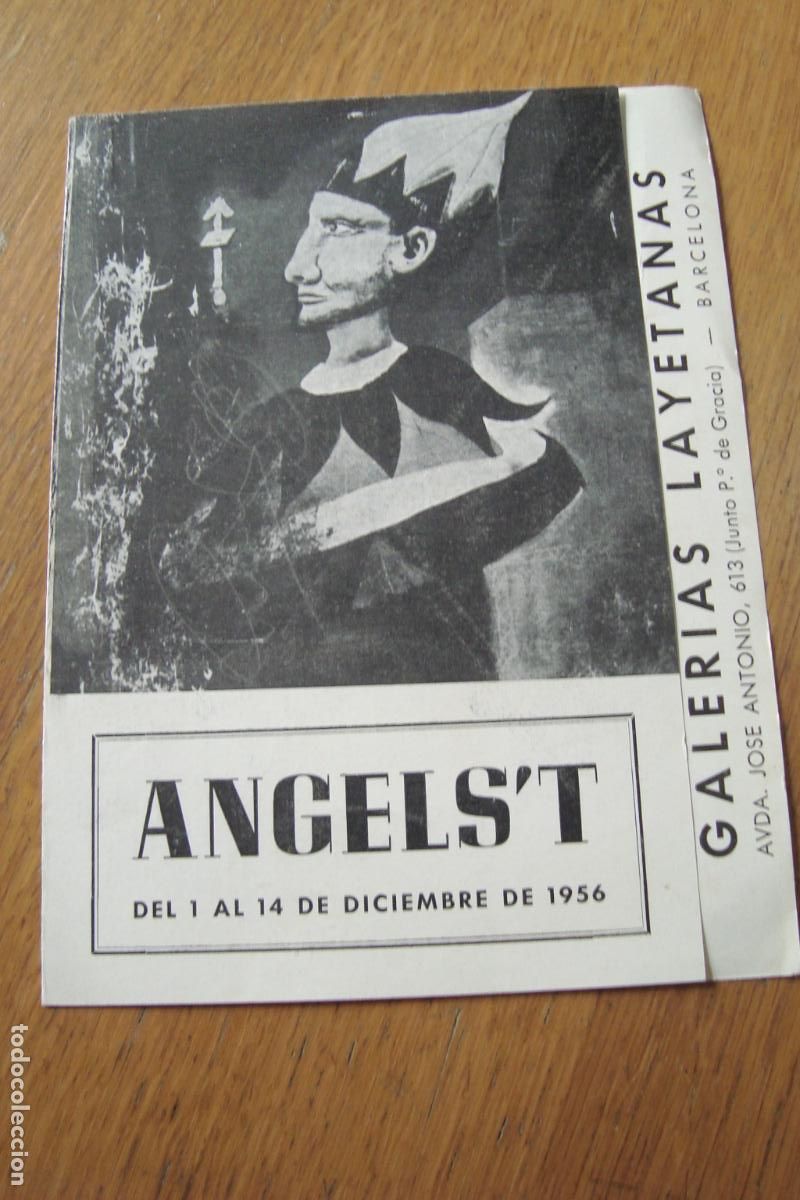 Arte: DIPTICO EXPOSICION PINTURAS ANGELS'T. NOTAS XIFRE MORROS. GALERIAS LAYETANAS BARCELONA 1956