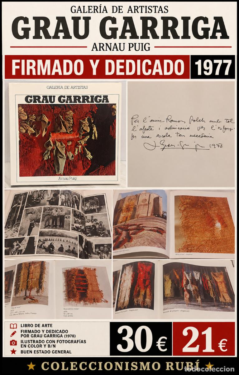 Arte: GRAU GARRIGA | GALER&Iacute;A DE ARTISTAS | ARNAU PUIG | FIRMADO Y DEDICADO | 1977