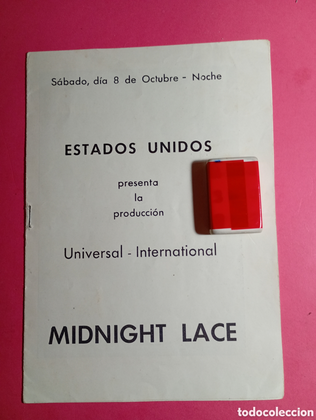Arte: Raro Folleto &iquest;Preestreno / Gala? Midnight Lace (1960) Doris Day. T&iacute;tulo original. BCN 8 Octubre.
