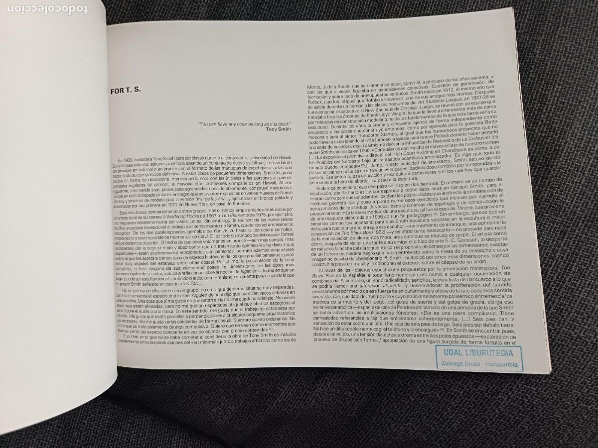 Arte: Libro cat&aacute;logo Tony Smith. Sala Rekalde. - Foto 7