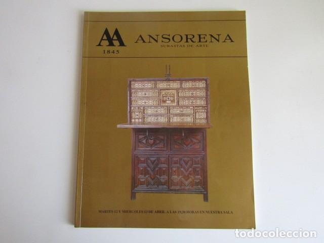 Arte: CATALOGO SUBASTAS ARTE ANSORENA MADRID - N&ordm; CLV - NOVIEMBRE 1991
