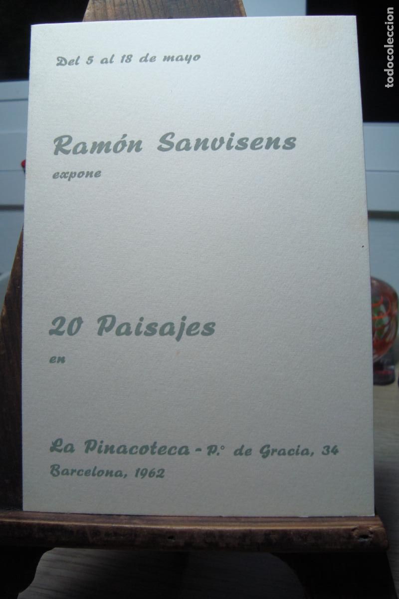 Arte: DIPTICO EXPOSICION 20 PAISAJES. RAMON SANVISENS. LA PINACOTECA BARCELONA 1962.
