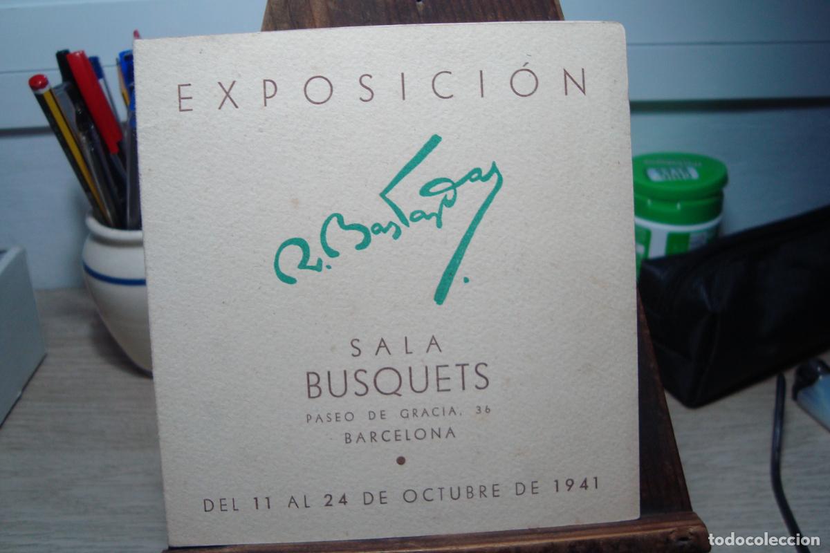 Arte: DIPTICO EXPOSICION RAFAEL BASTARDAS. SALA BUSQUETS BARCELONA 1941.