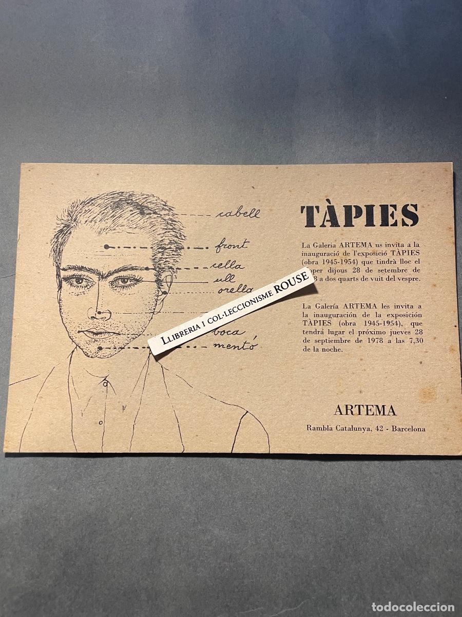 Arte: ANTONI TAPIES - ANTIGUO CATALOGO / INVITACION EN CARTON EXPOSICION (OBRAS 1945-1954) GALERIA ARTEMA