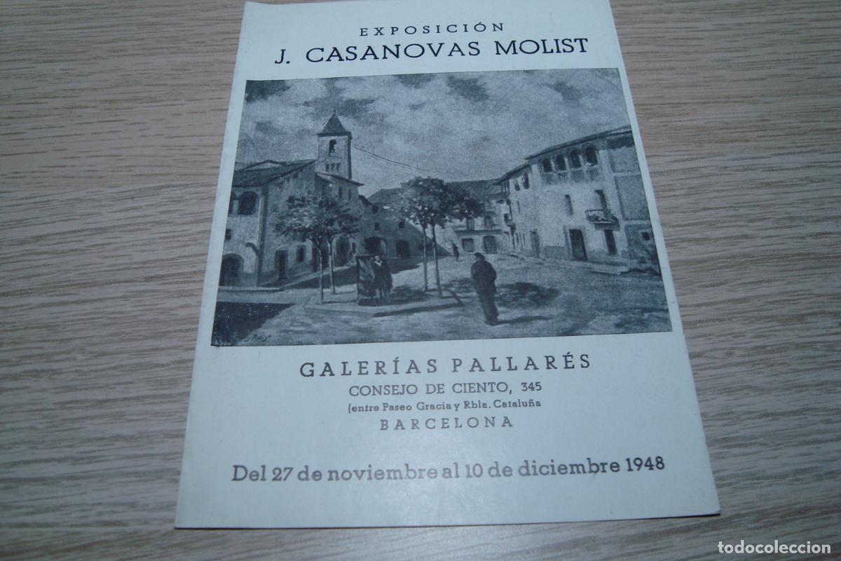Arte: DIPTICIO EXPOSICION J. CANOVAS MOLIST. GALERIAS PALLARES BARCELONA 1948.