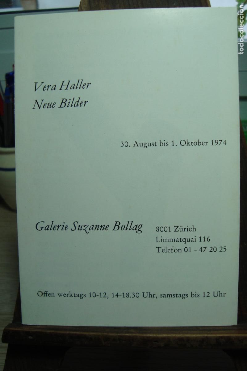 Arte: EXPOSICION VERA HALLER NEUE BILDER. GALERIE SUZANNE BOLLAG ZURICH 1974
