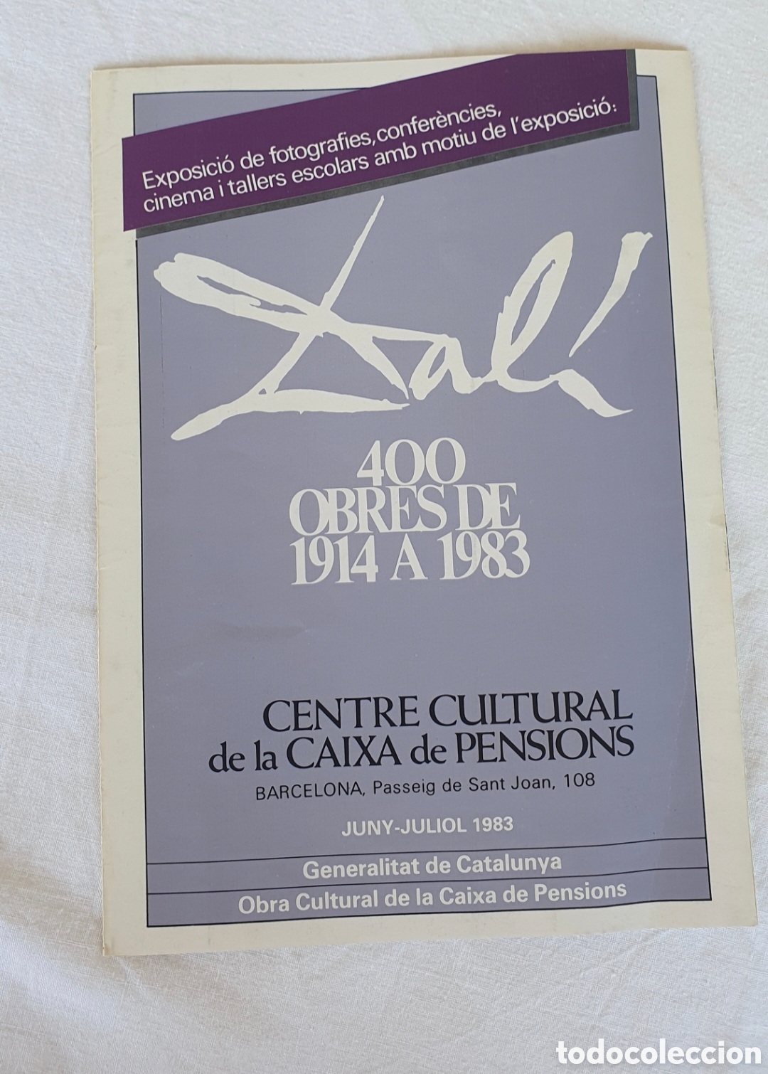 Arte: Folleto oficial para la hist&oacute;rica exposici&oacute;n antol&oacute;gica &rdquo;Dal&iacute;: &rdquo;400 obres de 1914 a 1983&rdquo;
