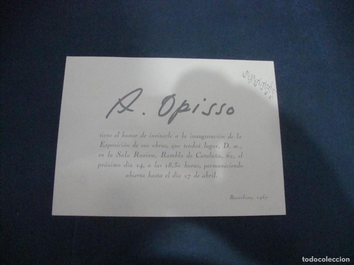Arte: TARJETA INVITACION EXPOSICION DE SU OBRA R. OPISSO 1967