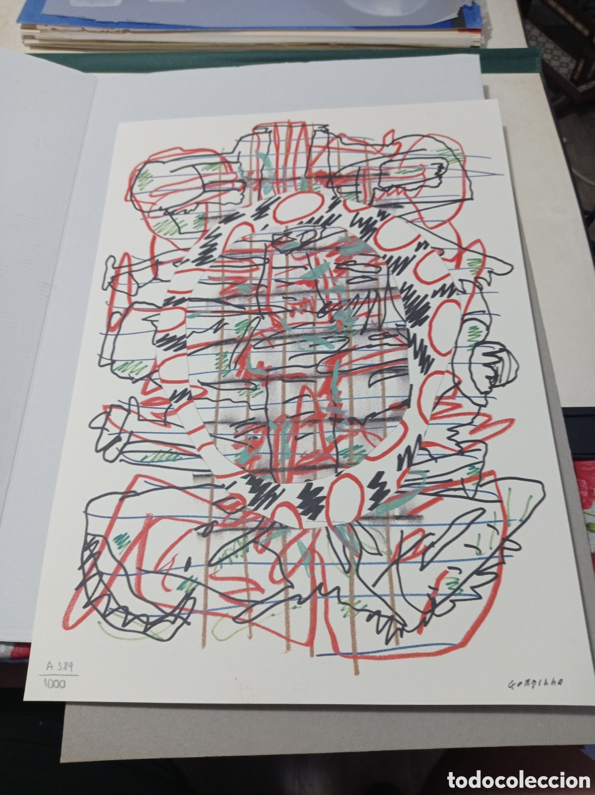 Arte: Reproducci&oacute;n litogrfica de Luis Gordillo certificada