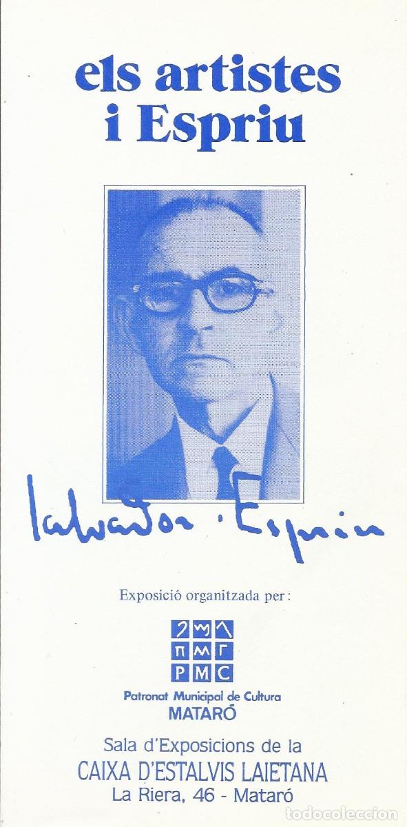 Arte: Els artistes i Espriu. Salvador Espriu. Tr&iacute;ptico. 1985. Caixa d'Estalvis Laietana. 22x10,5 cm.
