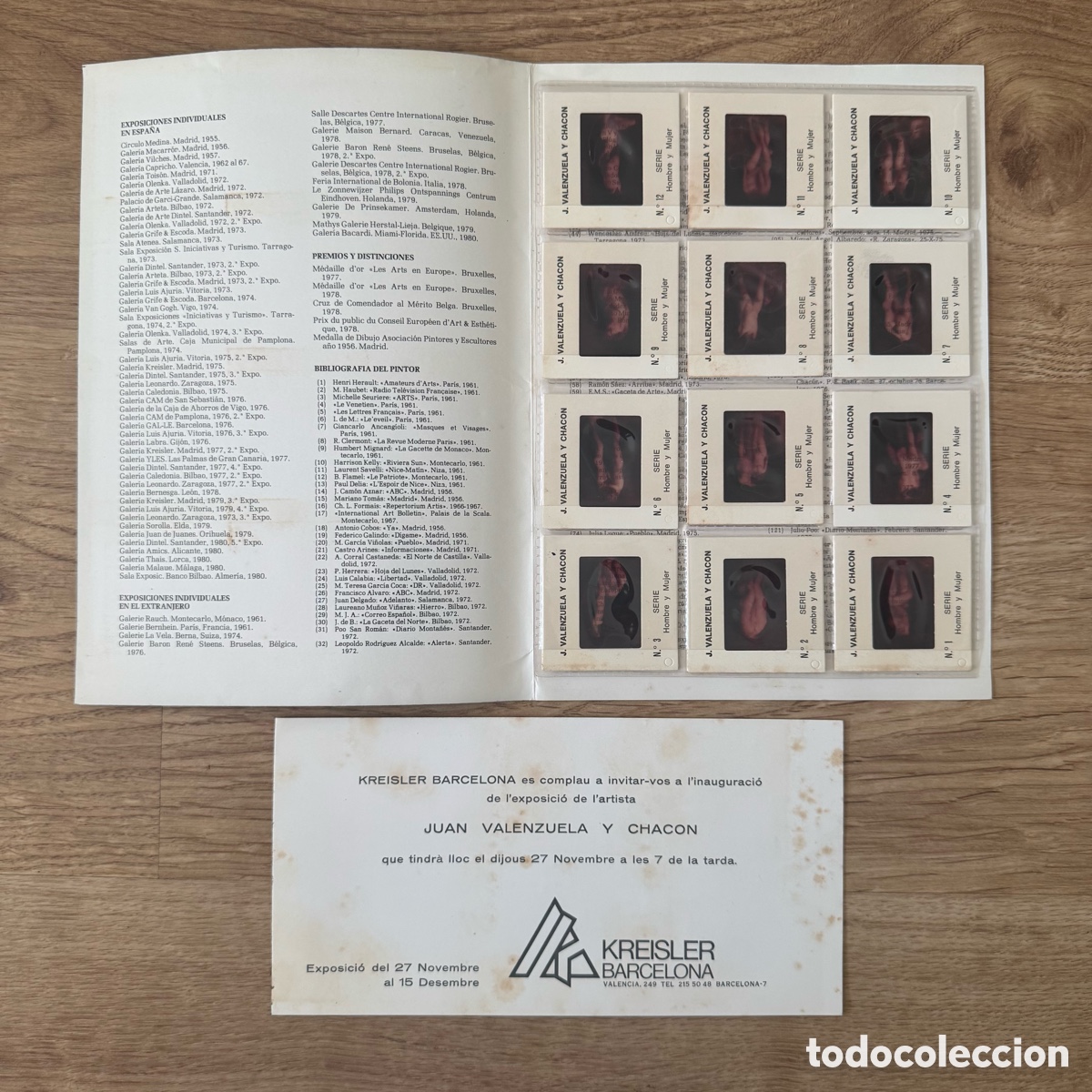 Arte: Juan Valenzuela Chac&oacute;n - Cat&aacute;logo exposici&oacute;n y diapositivas hombre y mujer - Galeria Kreisler