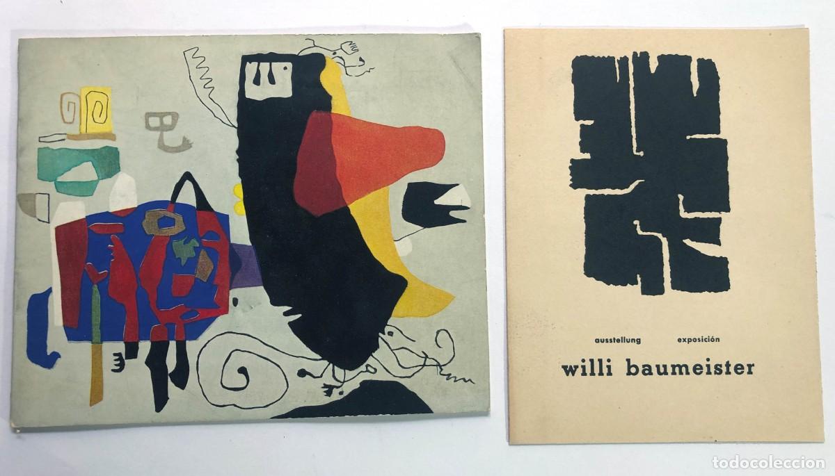 Arte: WILLI BAUMEISTER / CAT&Aacute;LOGO EXPOSICI&Oacute;N / BARCELONA 1957 / INVITACION INAUGURACI&Oacute;N