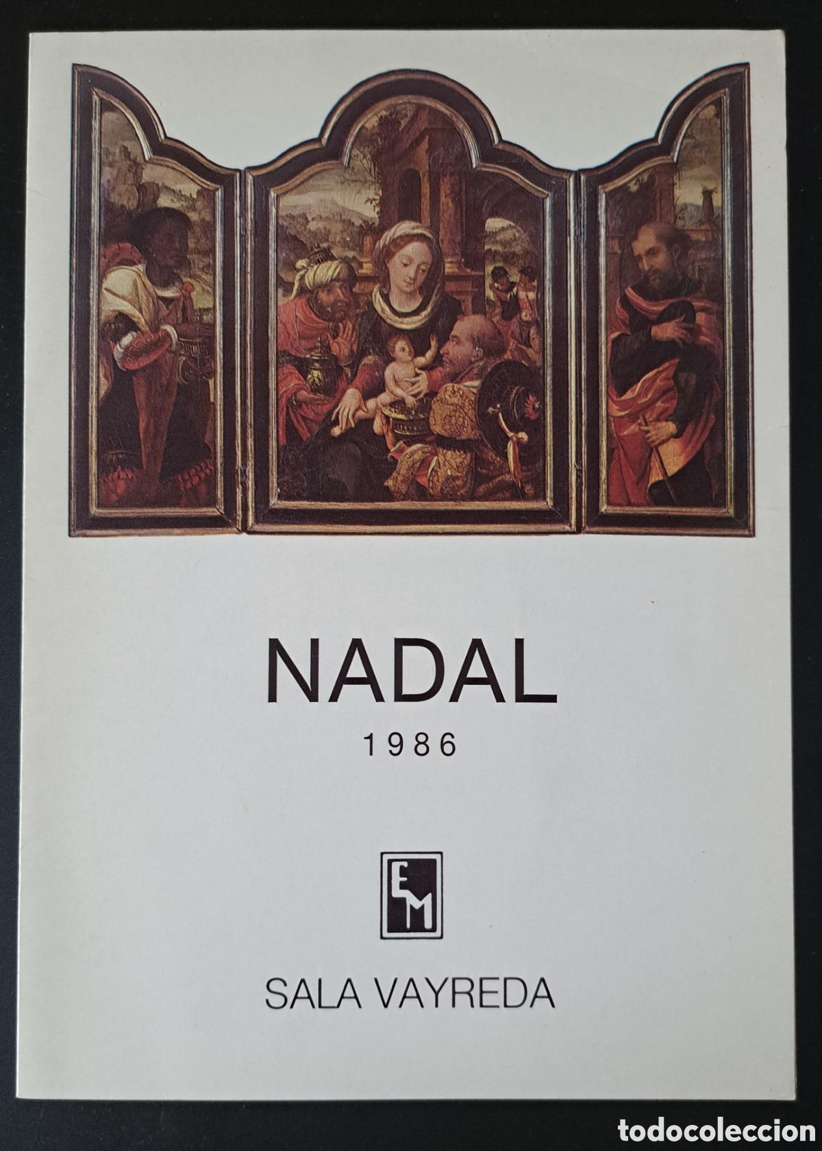 Arte: Cat&aacute;logo D&iacute;ptico Navidad (Nadal) 1986 - Sala Vayreda (Barcelona)