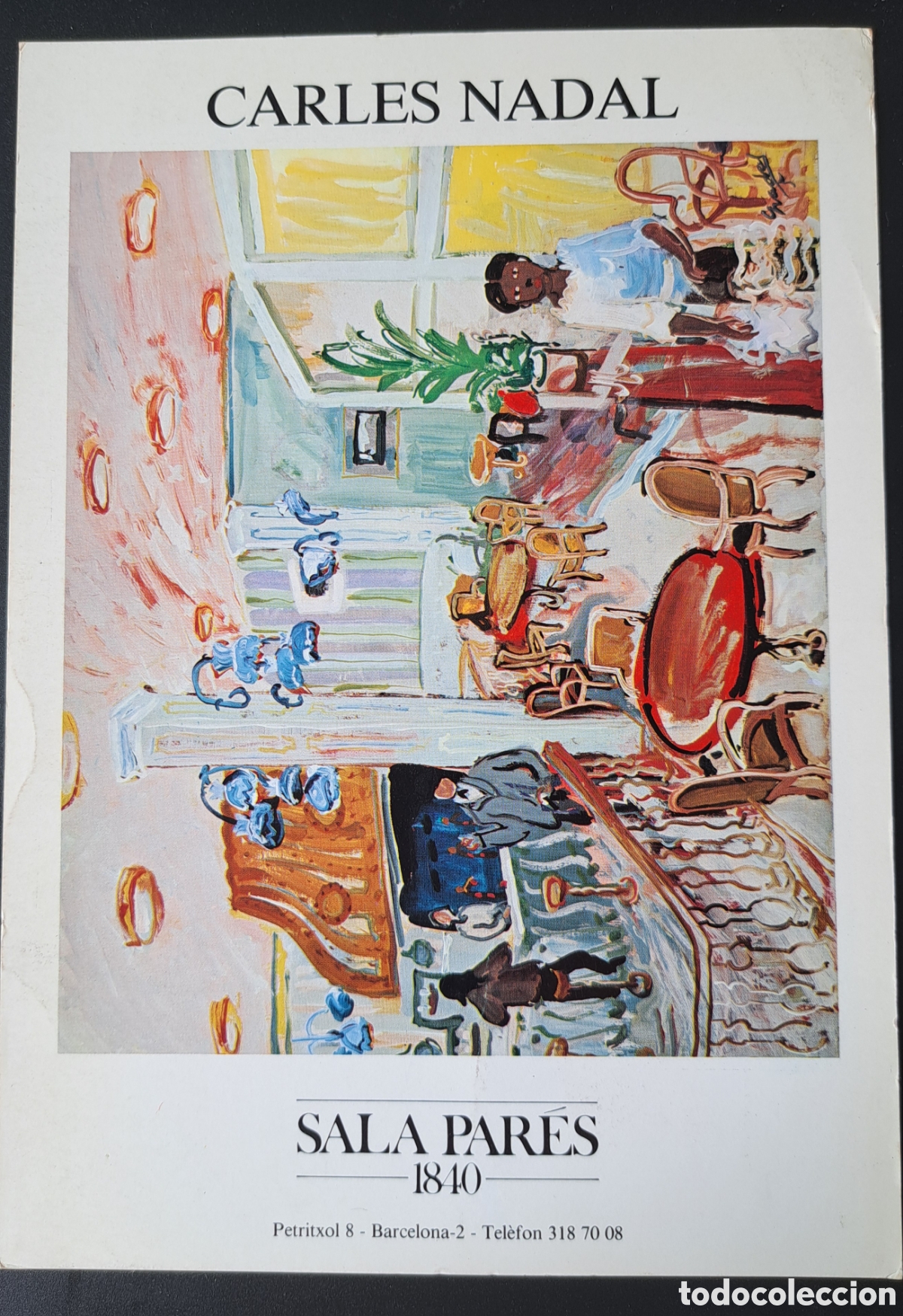 Arte: Postal Folleto Invitaci&oacute;n Exposici&oacute;n de Carles Nadal 1983