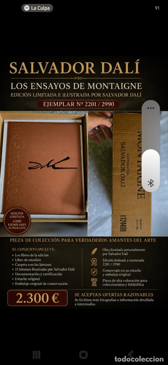 Arte: LOS ENSAYO DE MONTAIGNE EDICION LIMITADA ILUSTRADA POR SALVADOR DALI EJEMPLAR 2201