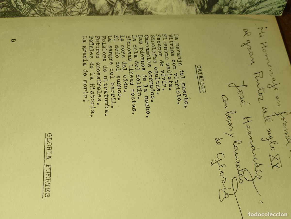 Arte: Gloria Fuertes dedicatoria manuscrita al pintor Jos&eacute; Hern&aacute;ndez, poema preparatorio para le edici&oacute;n