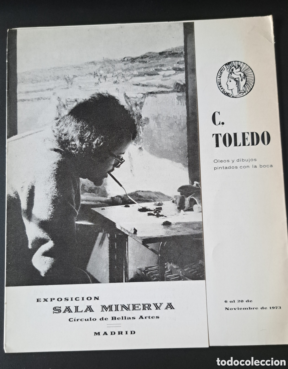 Arte: Cat&aacute;logo Tr&iacute;ptico Crist&oacute;bal M. Toledo - Sala Minerva (Madrid) 1973