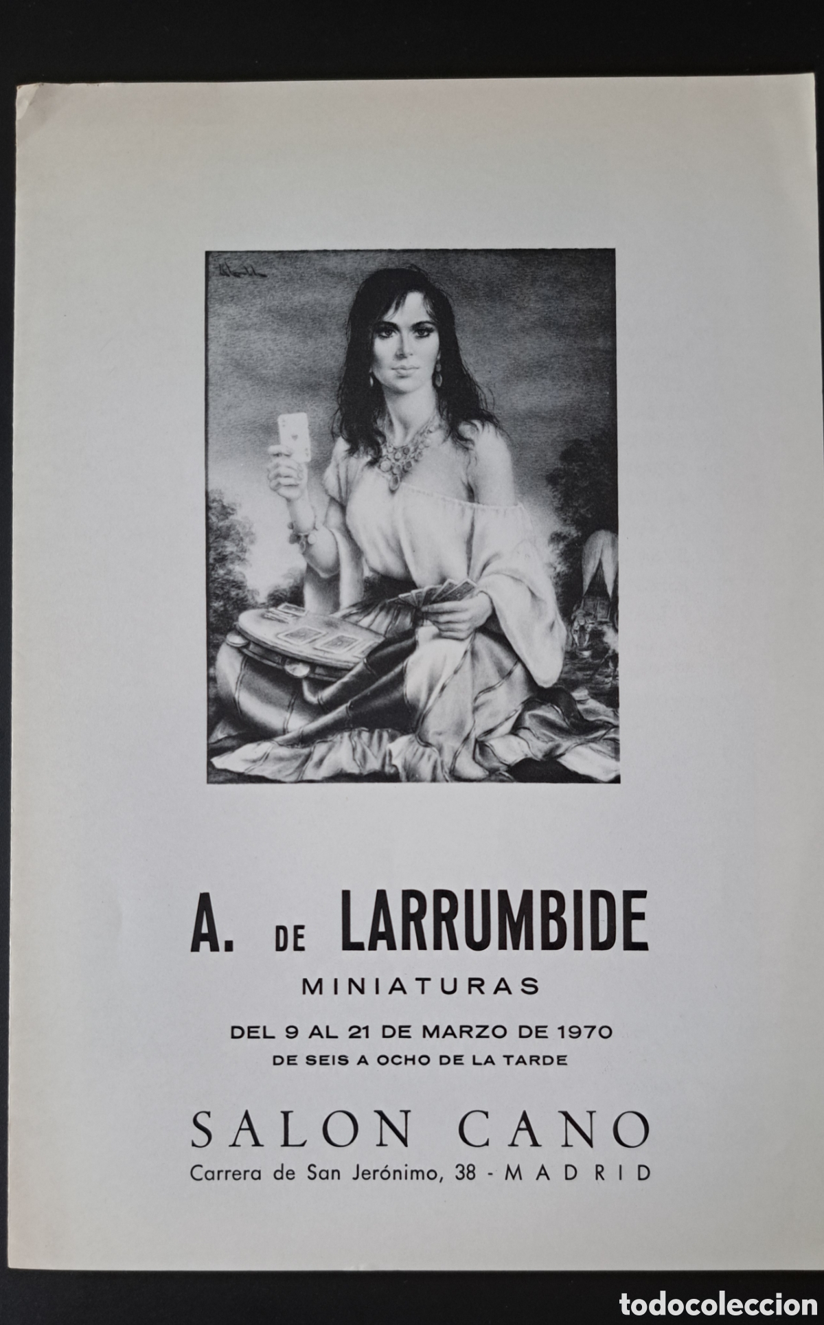 Arte: Cat&aacute;logo D&iacute;ptico Miniaturas de Alberto de Larrumbide Zapata - Sal&oacute;n Cano (Madrid) 1970