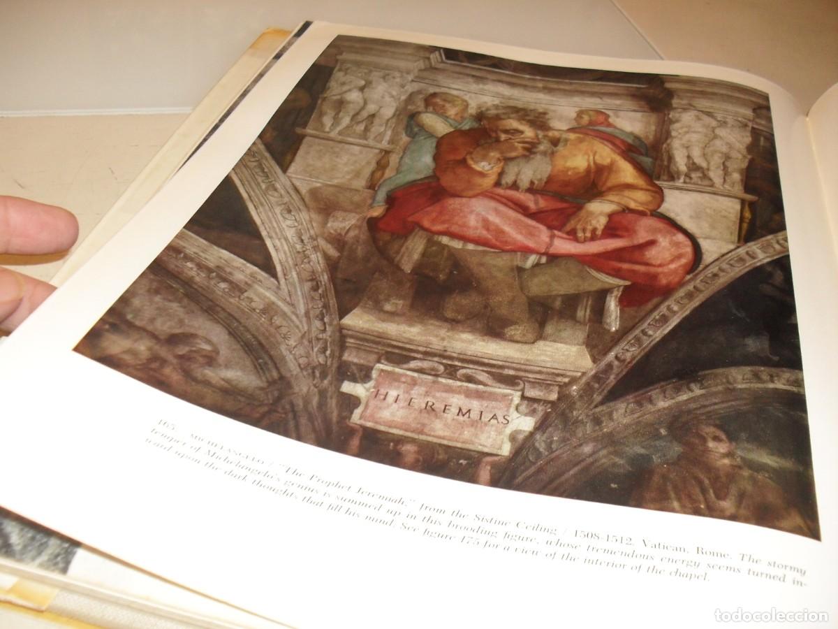 Arte: BELLA LAMINA:EL PROFETA JEREMIAS,DEMIGUEL ANGEL,DEL LIBRO PICTURE HISTORY OF PAINTING,1963