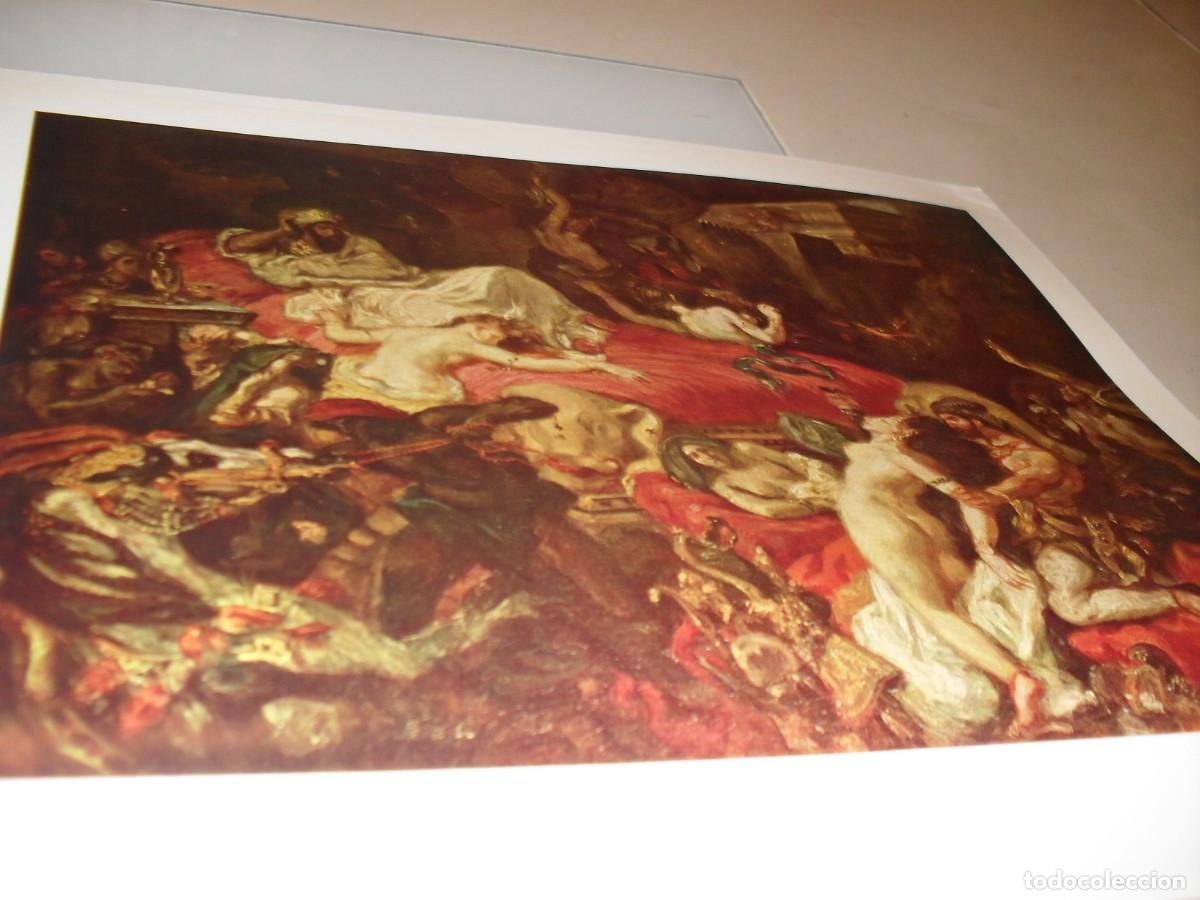Arte: BELLA LAMINA:LA MUERTE DE SARDANAPALUS,DE E.DELACROIX,DEL LIBRO PICTURE HISTORY OF PAINTING,1963