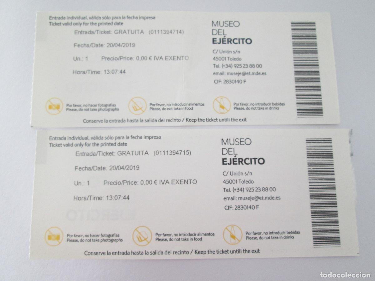 Arte: 2 ENTRADAS MUSEO DEL EJERCITO - TOLEDO 2019