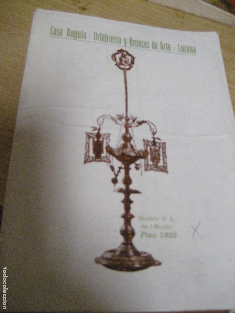Arte: bonito catalogo Orfebreria y bronces de arte . Vel&oacute;n . Casa Angulo . Lucena C&oacute;rdoba