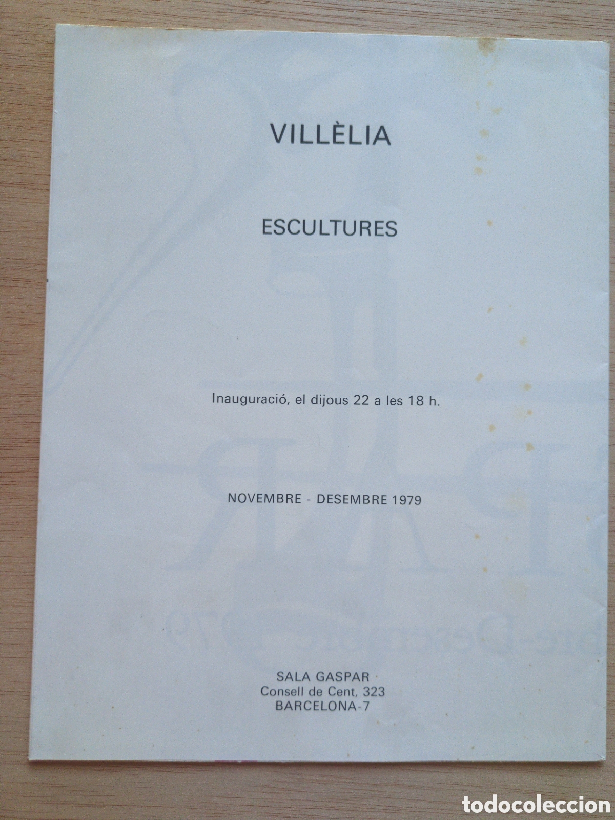 Arte: Cat&aacute;logo Cartel Mois&eacute;s Villelia - Sala Gaspar 1979