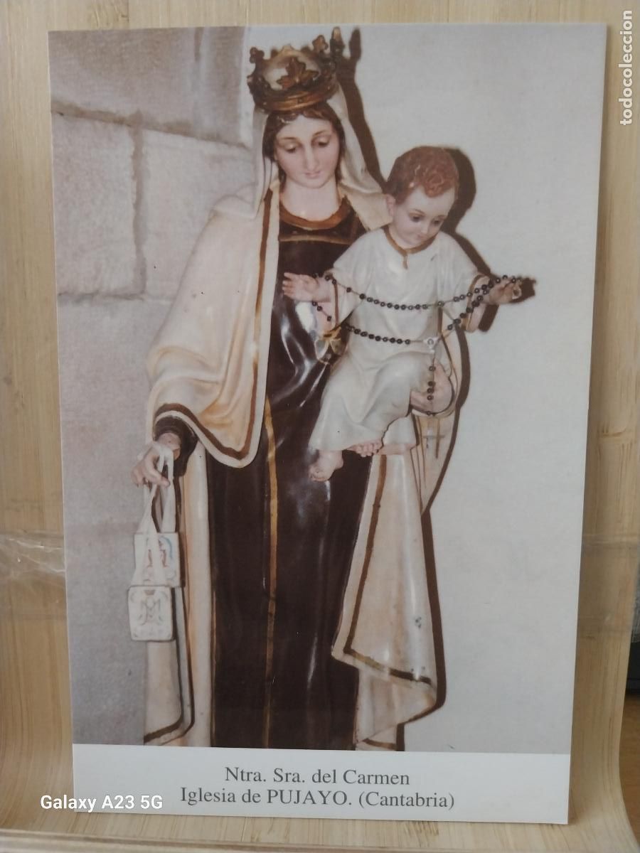 Arte: PUJAYO VIRGEN NTRA SRA DEL CARMEN CANTABRIA -. TARJETA DORSO BLANCO TAMA&Ntilde;O POSTAL